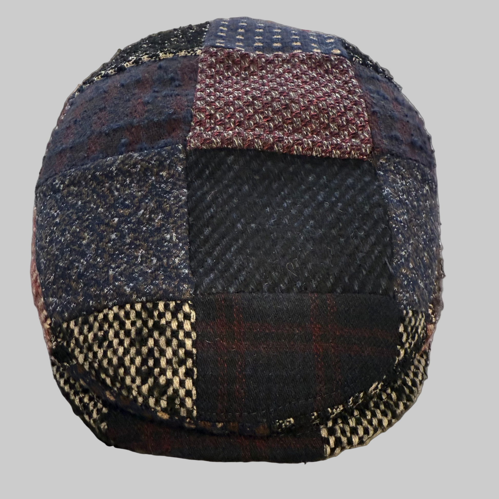 The "Raven" Wool Patchwork Italian Flat cap at FunkyBrims.