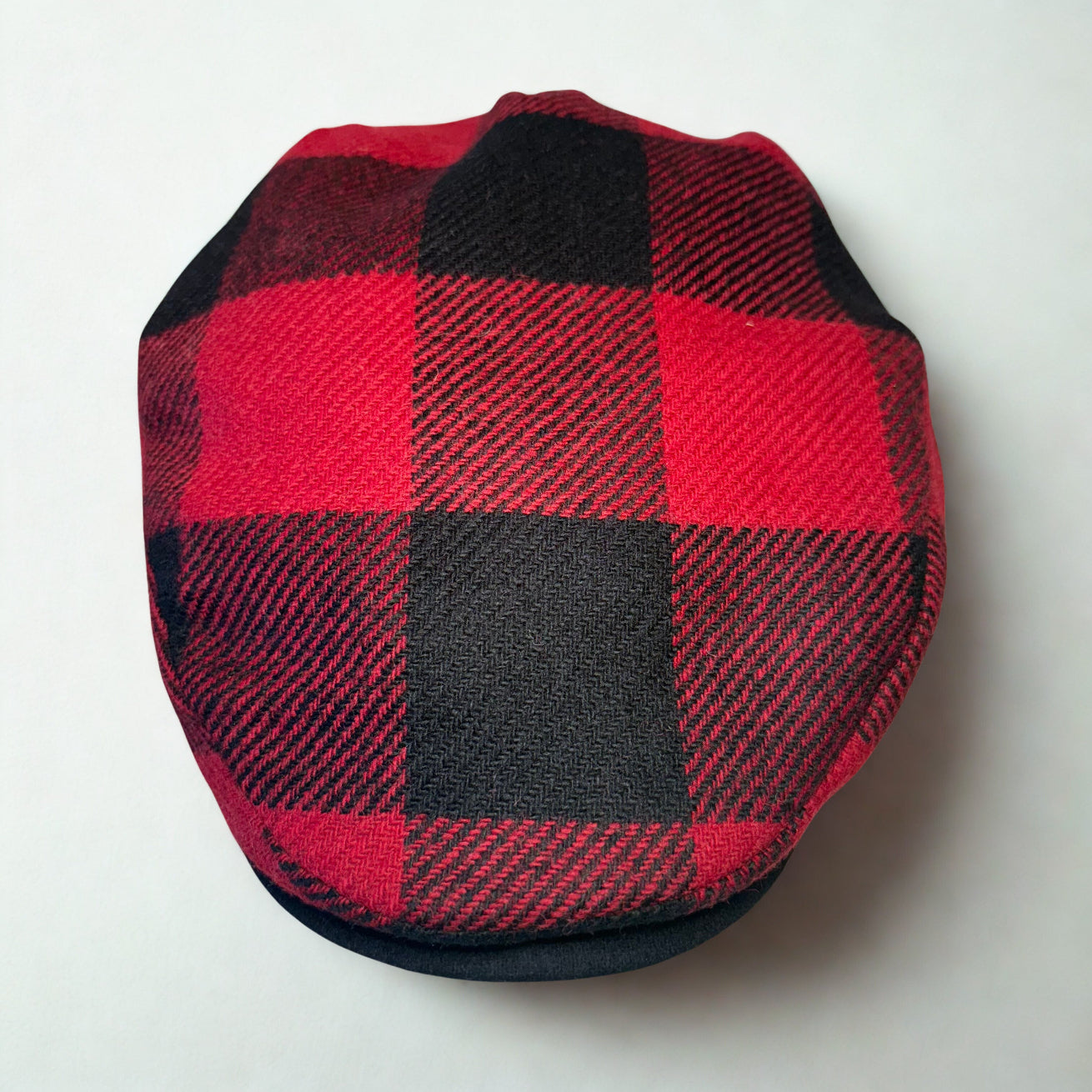 Lumberjack Flat Red Buffalo Plaid Cap by Laird Hatters x FunkyBrims 