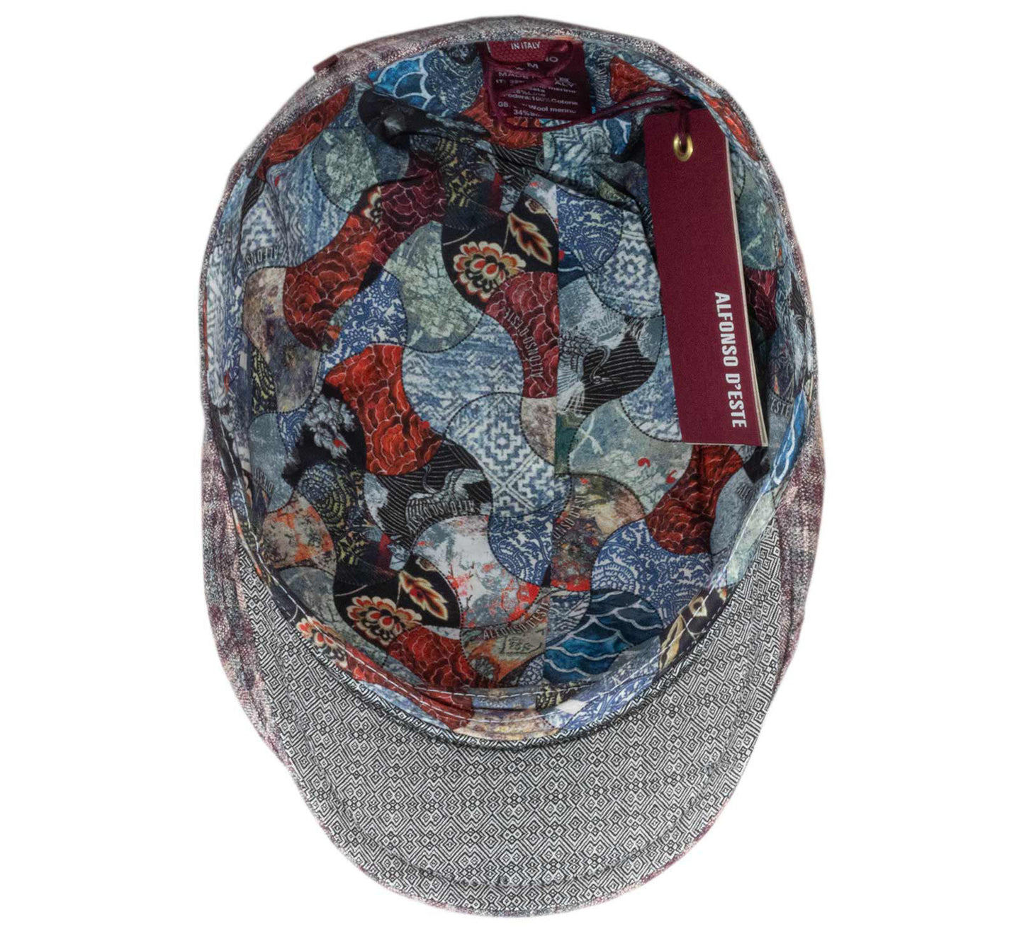 The "Rouge Plaid" Italian Silk and Linen Flat Cap by Alfonso D'Este