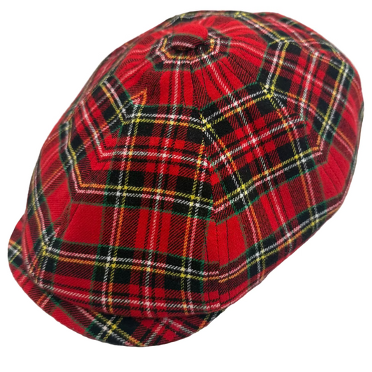 Royal Stewart Tartan Newsboy Cap by FunkyBrims.  100% Wool made in Italy.