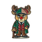 Rudolph Rednose Reindeer Enamel Christmas cap pin by Funkybrims.