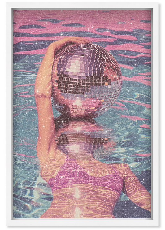 SWIM IN DISCO SOUNDS - WITH DIAMOND DUST FRAMED GICLEE PRINT