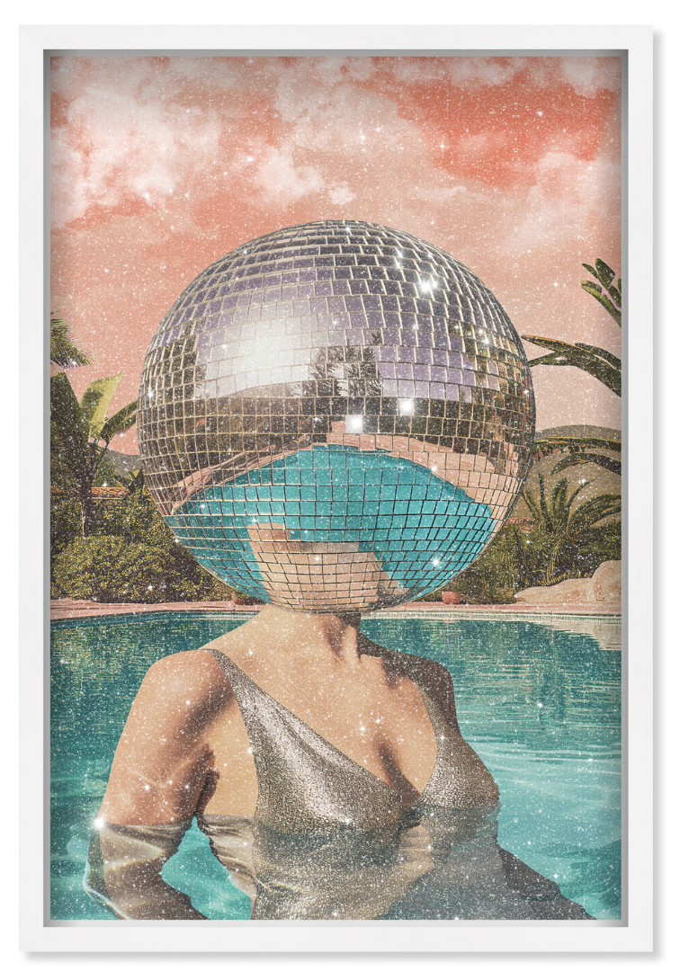 SWIM IN DISCO JUNGLE - WITH DIAMOND DUST FRAMED GICLEE PRINT