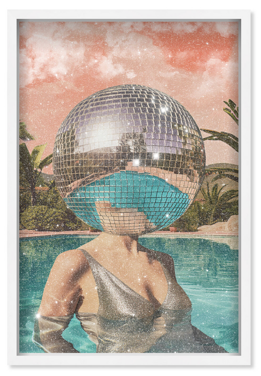 SWIM IN DISCO JUNGLE - WITH DIAMOND DUST FRAMED GICLEE PRINT