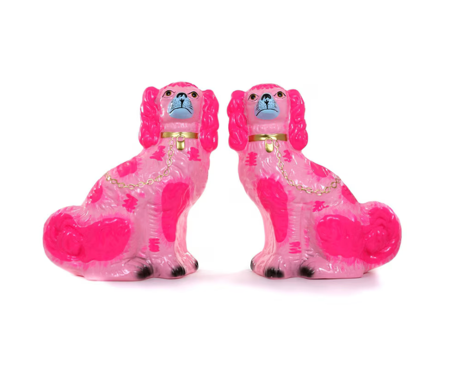 Neon Pink Staffordshire Dogs