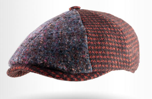 The "Funky Winter Shelby" Patchwork Wool Newsboy Cap by Alfonso D'Este