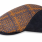 The Orange and Blue Leather Trimmed Flat Cap by Alfonso d'Este