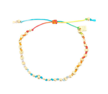 Pura Vida Laguna Kiss the Sky Gold & Silk Bracelet