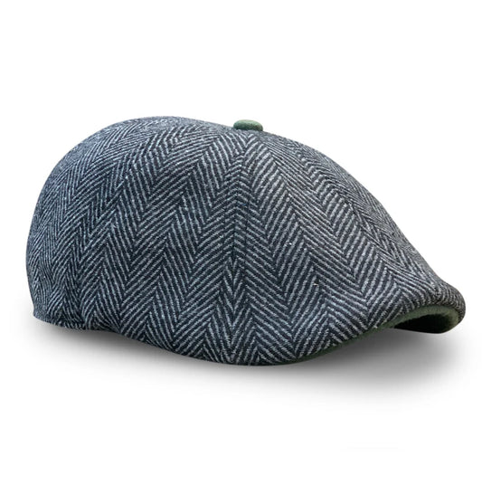 The Shamrock Peaky - Gray Herringbone Cap by Boston Scally Co.