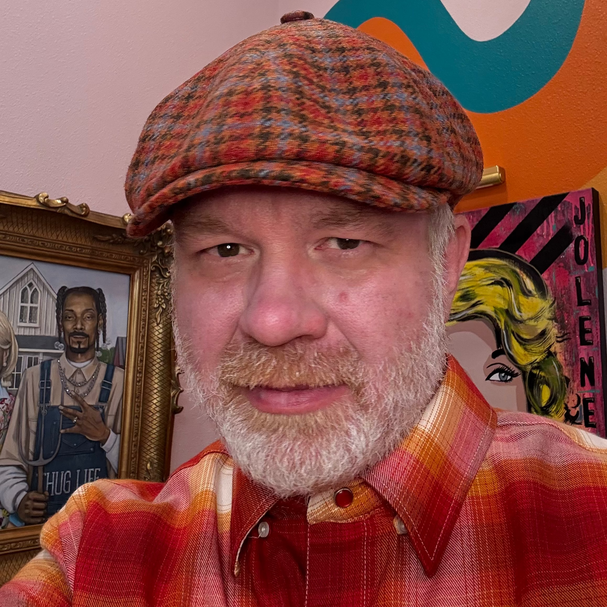 Siena rustic orange and blue pub cap by Alfonso d'Este x FunkyBrims.