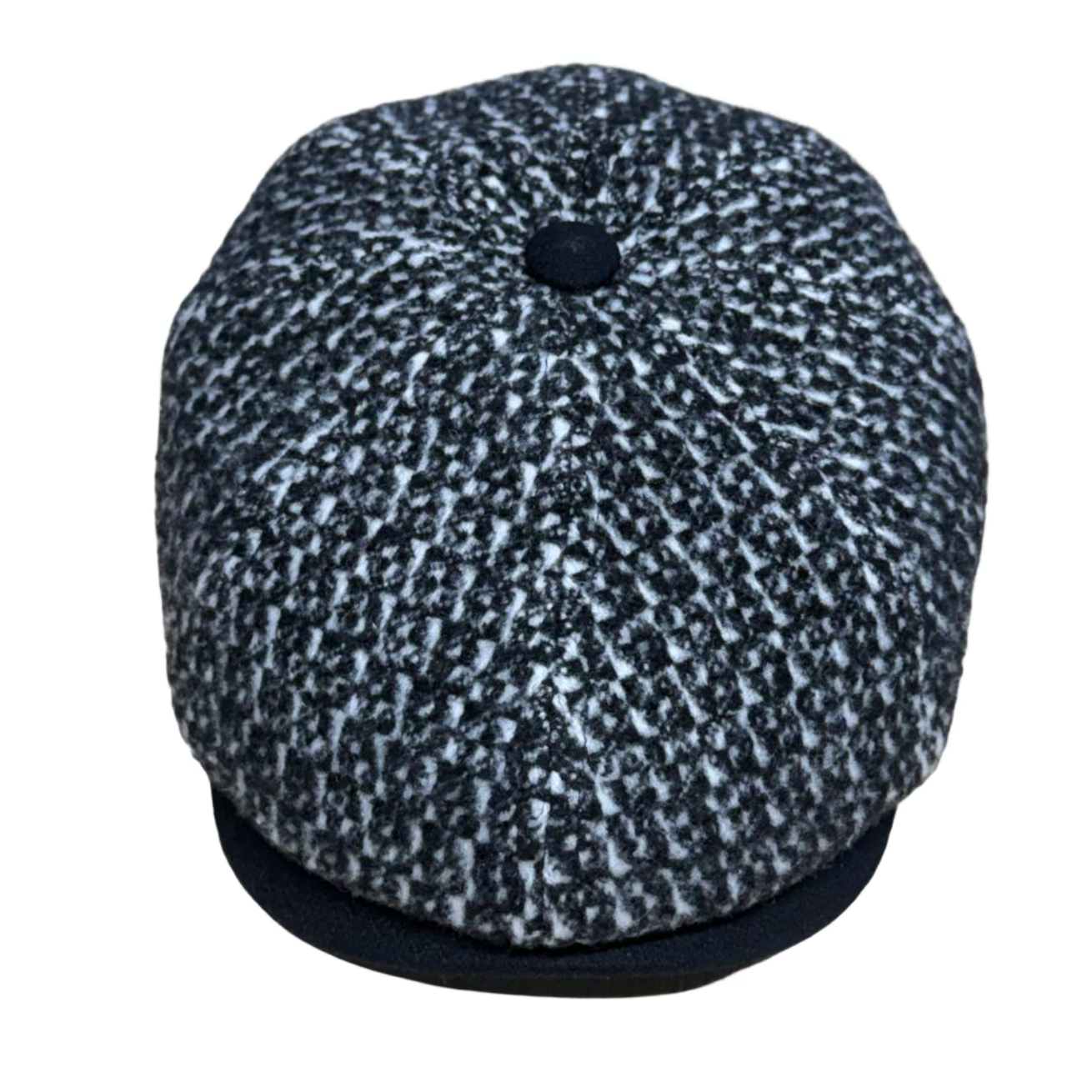 Black and white Italian wool newsboy cap by FunkyBrims.