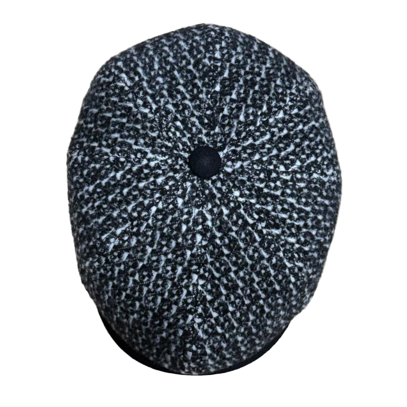 Black and white Italian wool newsboy cap by FunkyBrims.