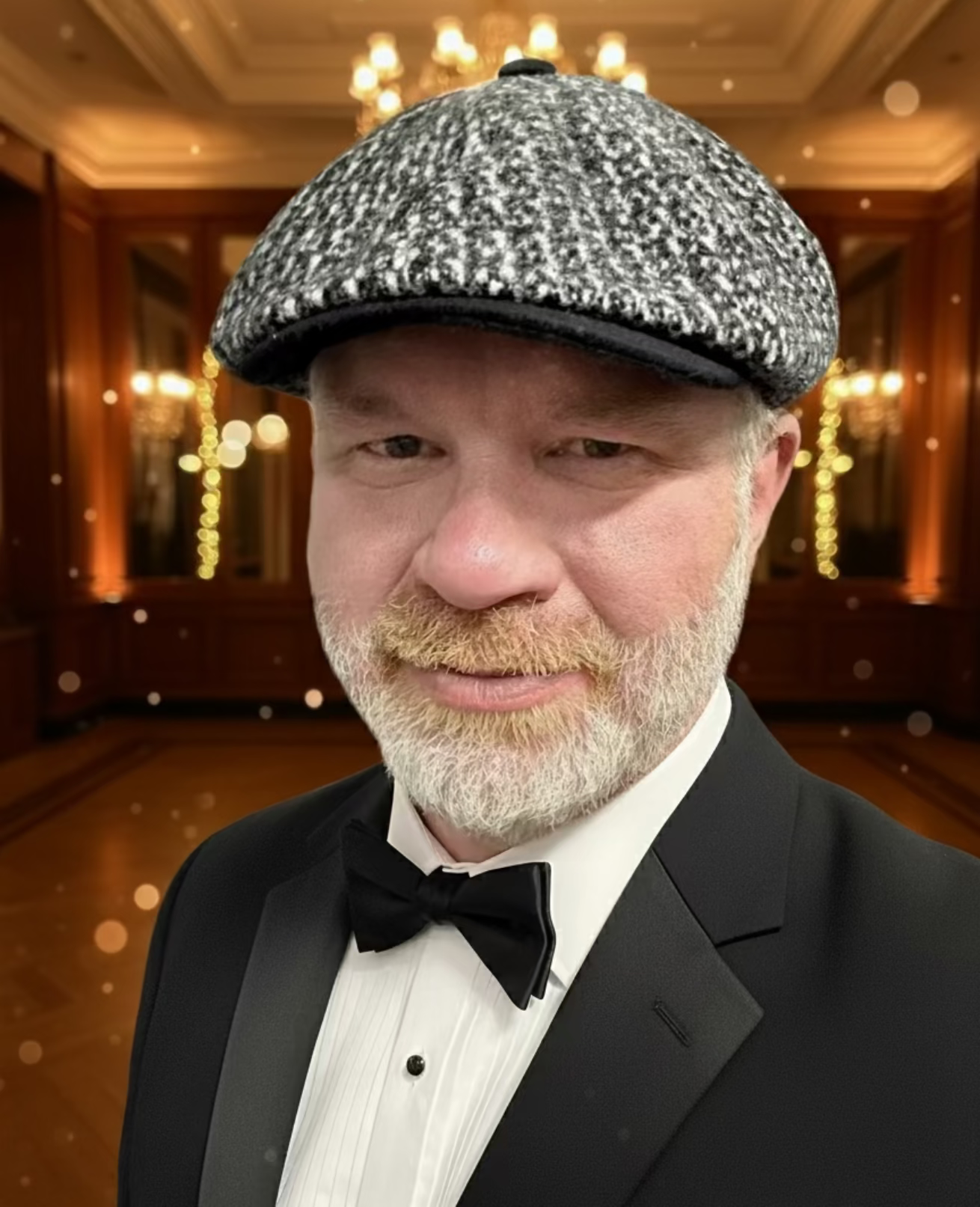 Black and white Italian wool newsboy cap by FunkyBrims.