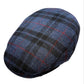 Winchester Plaid Flat cap by FunkyBrims. Blue and black plaid Wool cap made in Italy. 