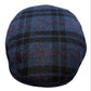 Winchester Plaid Flat cap by FunkyBrims. Blue and black plaid Wool cap made in Italy. 