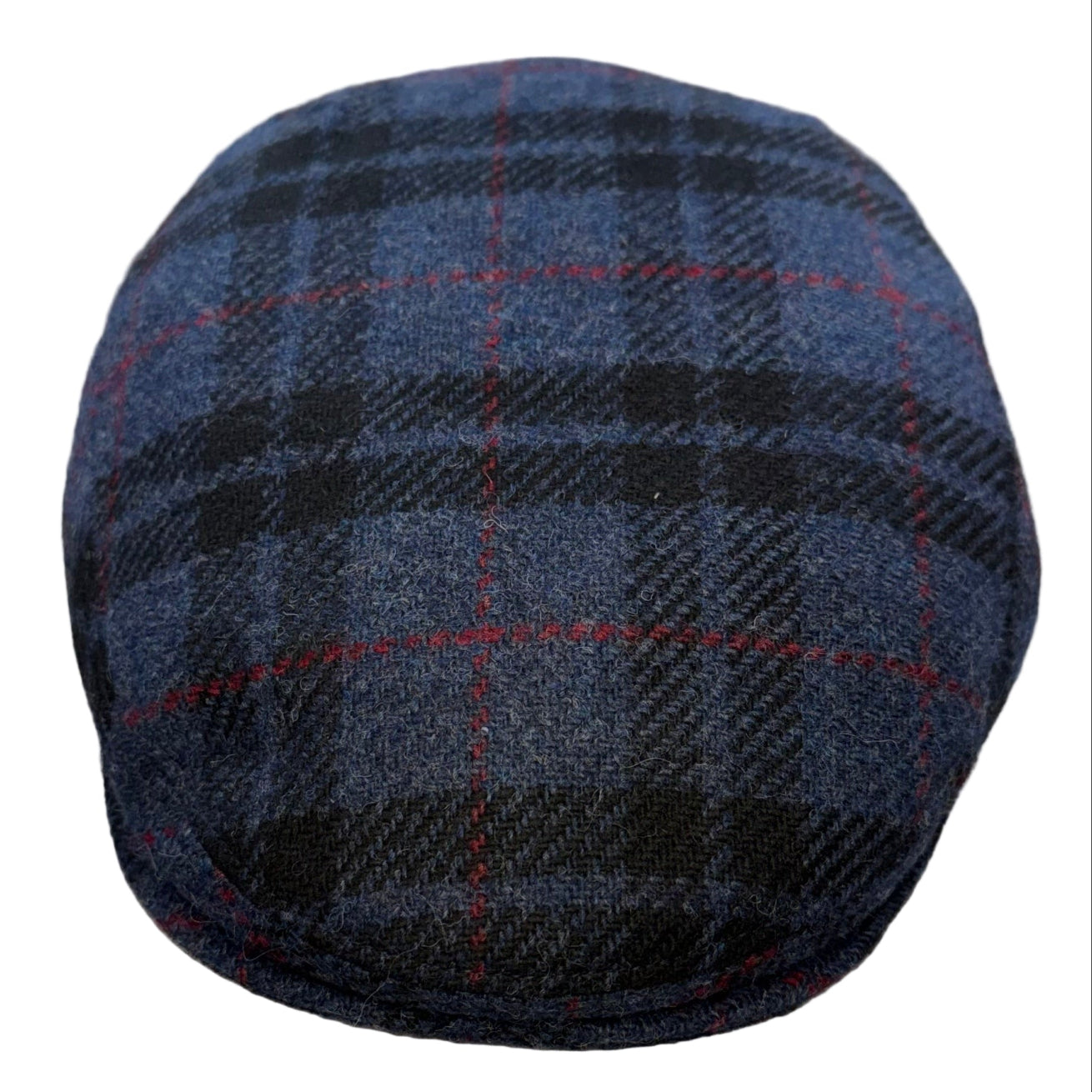Winchester Plaid Flat cap by FunkyBrims. Blue and black plaid Wool cap made in Italy. 