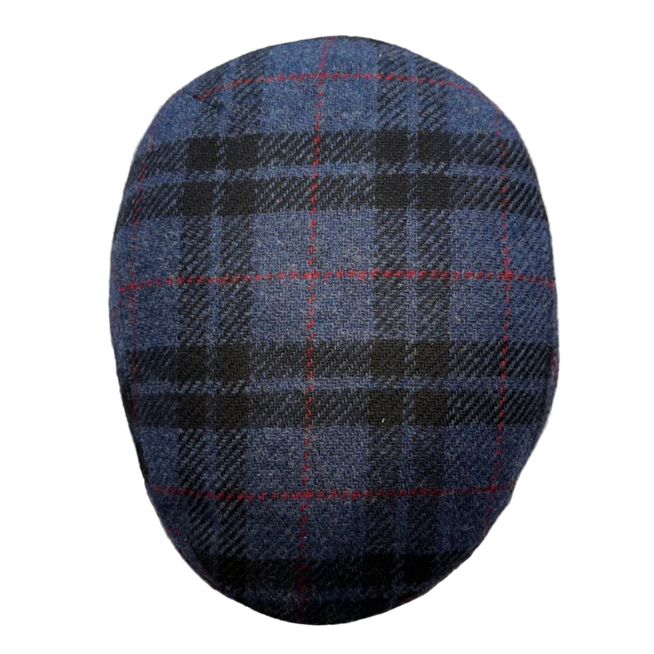 Winchester Plaid Flat cap by FunkyBrims. Blue and black plaid Wool cap made in Italy. 