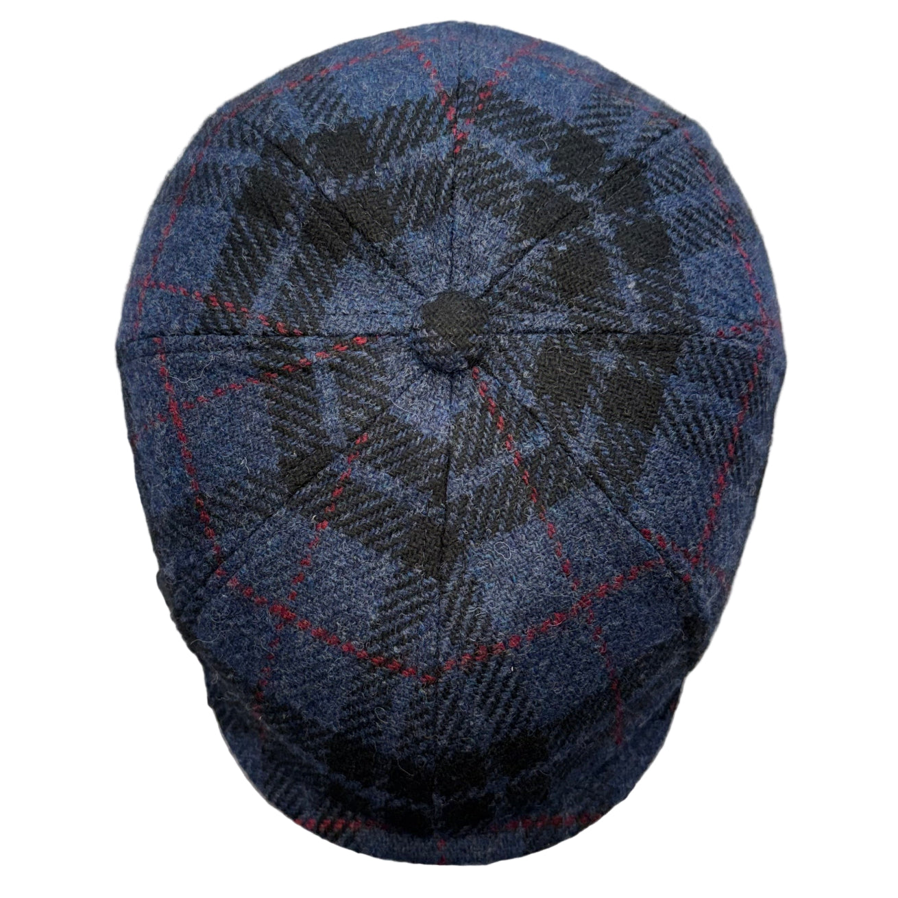 Winchester plaid Newsboy by FunkyBrims. Italian made 100% wool blue and black pattern.