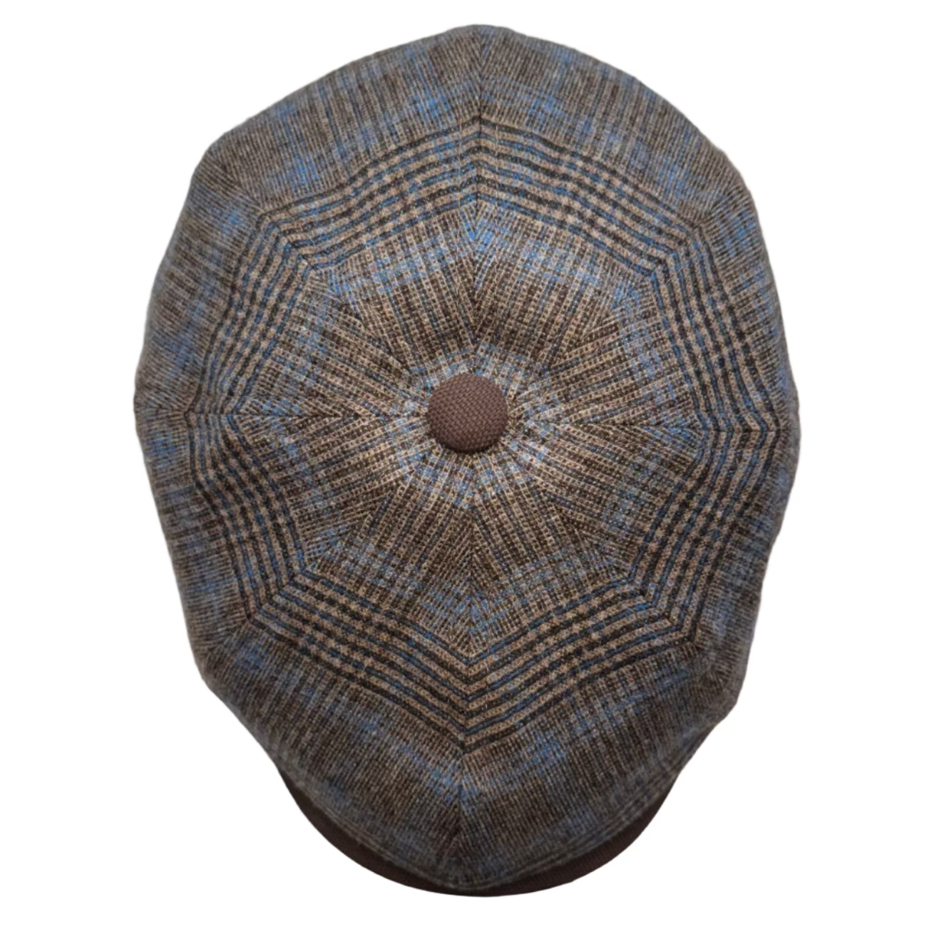 Windsor Check Blue and Brown Newsboy cap by FunkyBrims