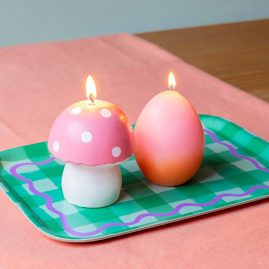 Large Pink Toadstool Mushroom Candle