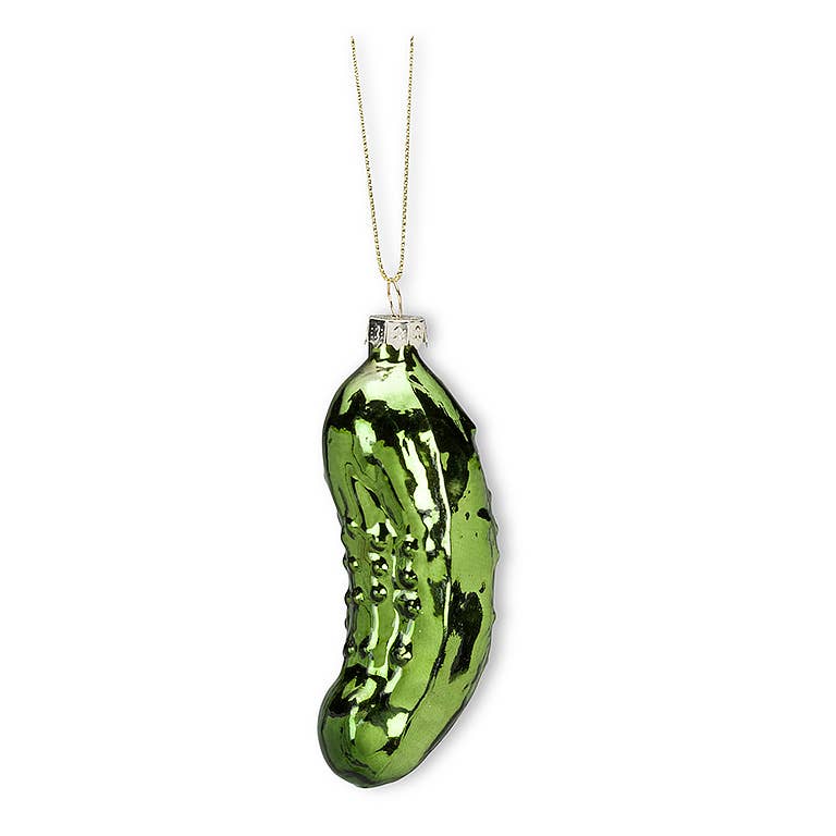Green Dill Pickle Ornament-4"H