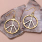 Silver Gold Peace Sign Earrings