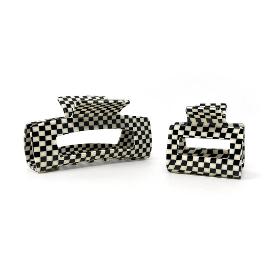 Black Checkered Hair Claw