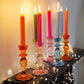 Orange Glass Candlestick Holder