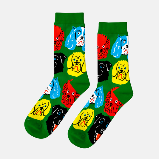 Kristina Micotti Dogs Large Crew Socks