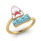 Maneater Shark Adjustable Ring - 18k Gold Gilt Jewelry