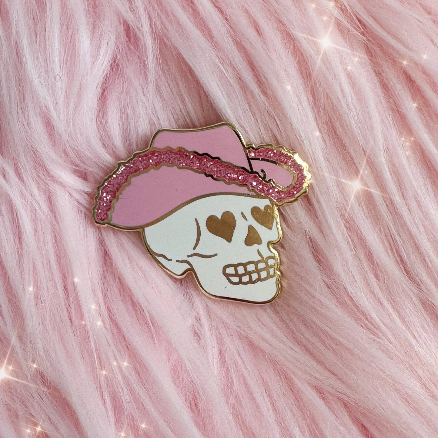 Cowgirl Skull Enamel Pin