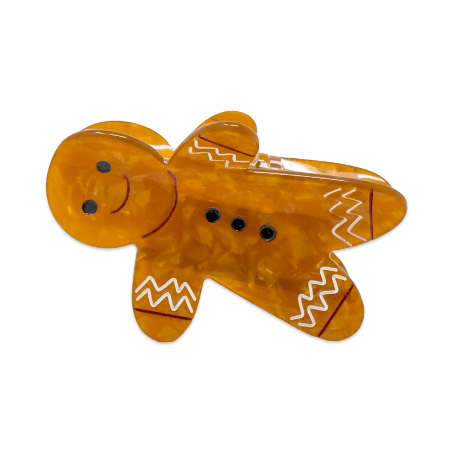 Midi Gingerbread Cookie Hair Claw Clip
