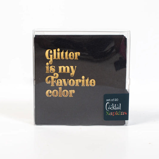 Glitter is my Favorite Color Gold Foil Beverage Napkin