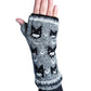 Handmade Knit Fingerless Gloves Cat