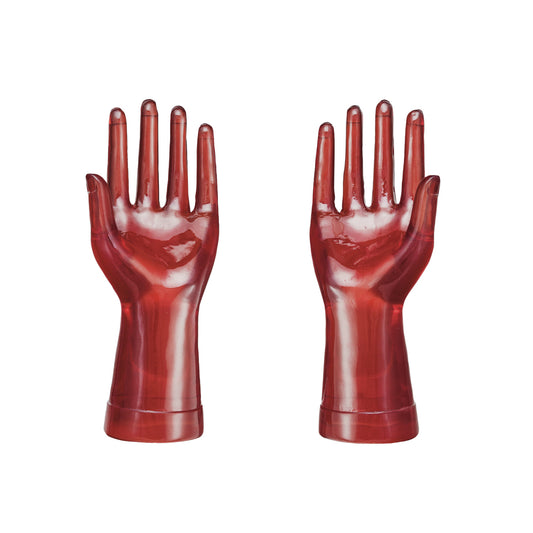 Translucent Resin Hands, Orange Color, Set of 2