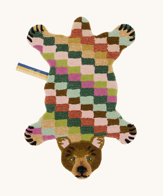 Large Archie Check Bear Rug