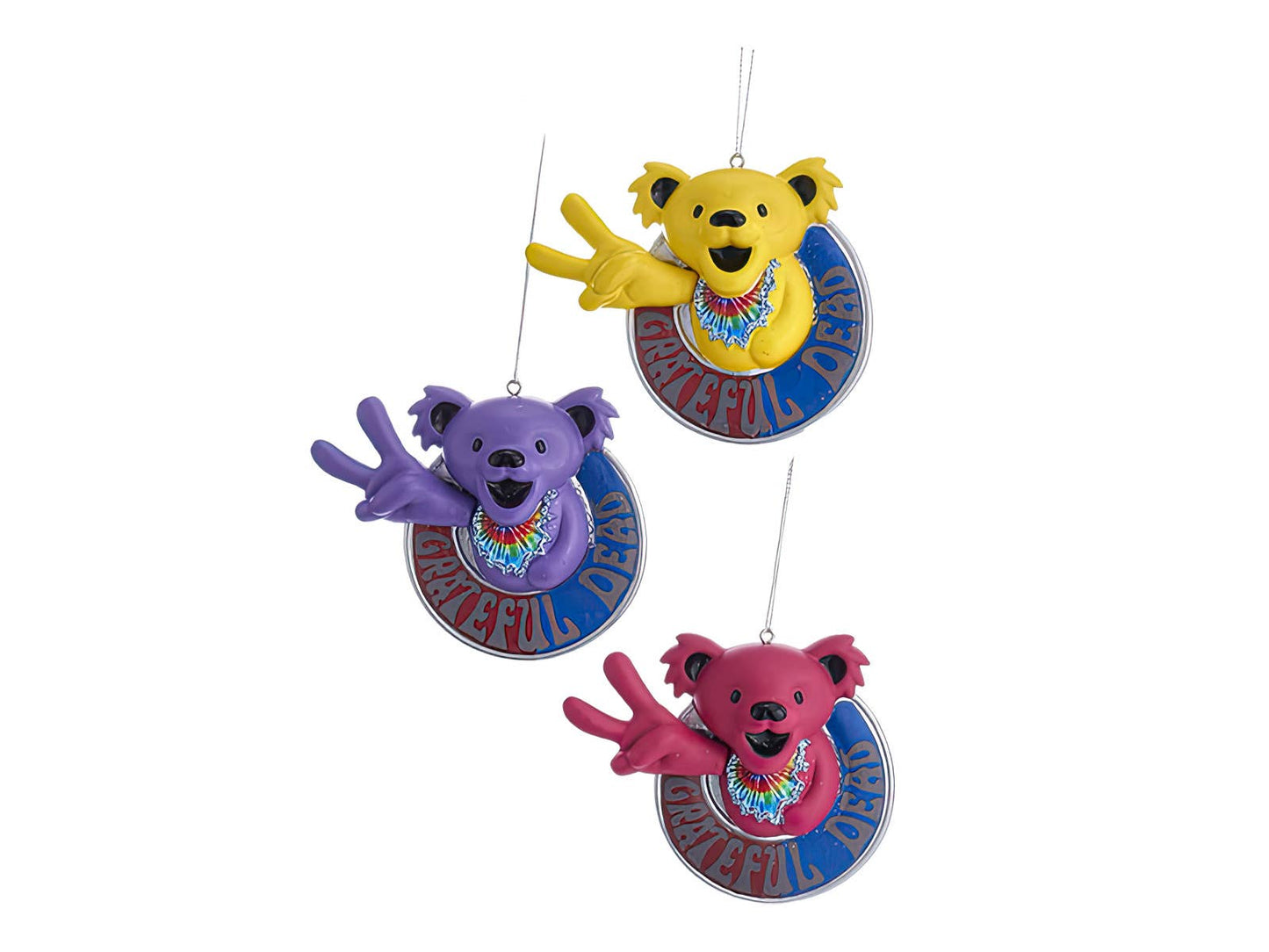 Grateful Dead Peace Sign Dancing Bear Ornament