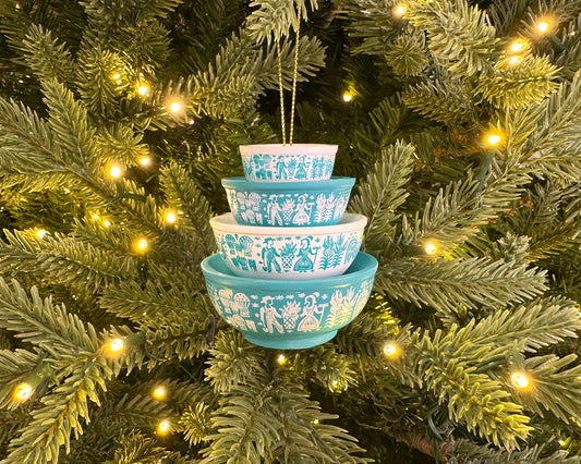 Mini Butterprint Pyrex-Inspired Bowl Ornament