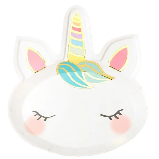 Unicorn Face Party Plates (8 Pack)