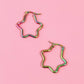 Y2K Iridescent Star Hoop Earrings