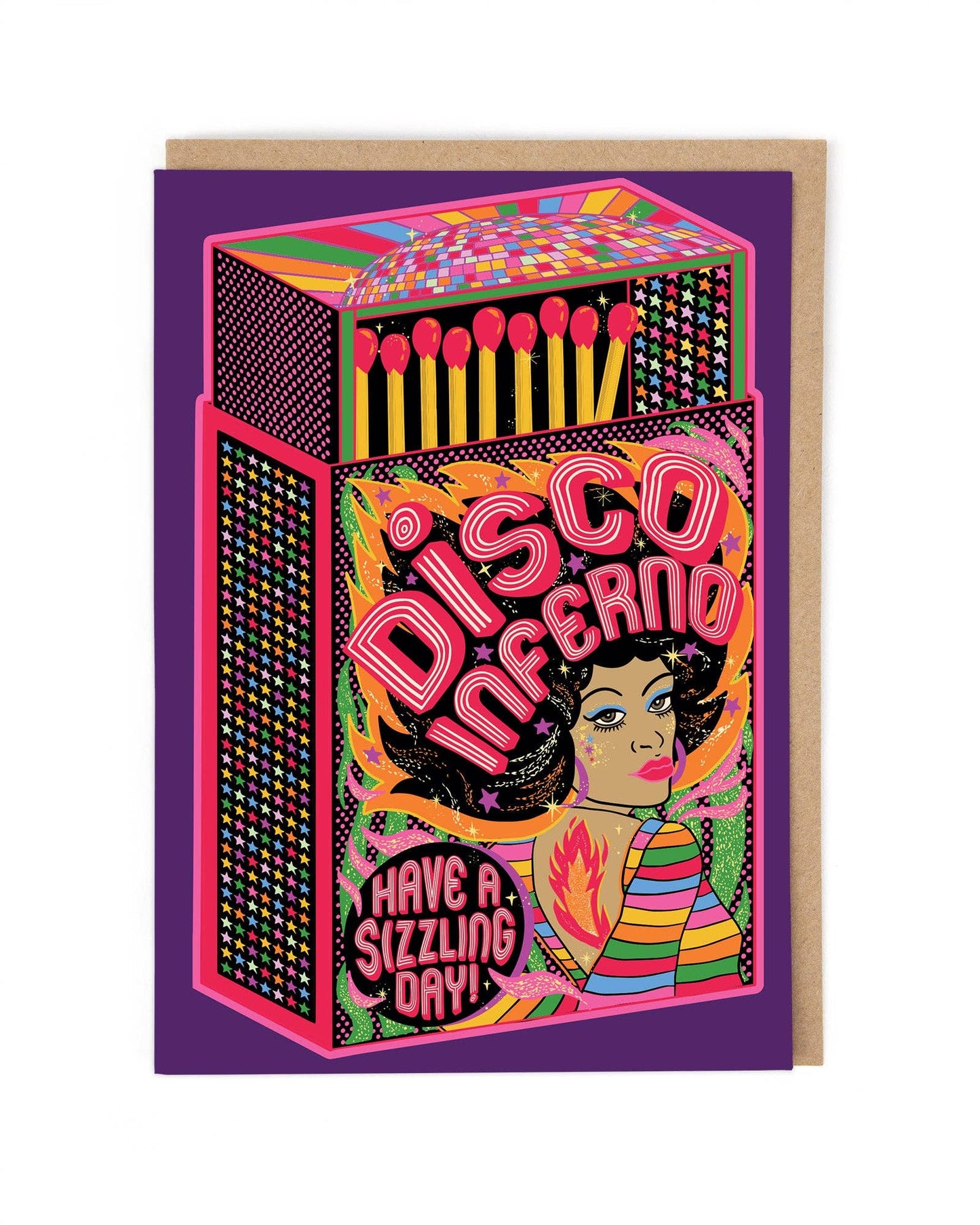 Disco Inferno Greeting Card