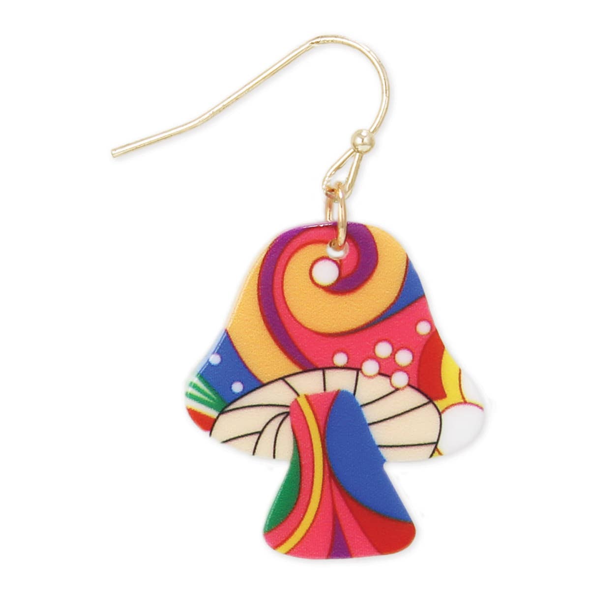 Psychedelic Swirls Acrylic Mushroom Earrings