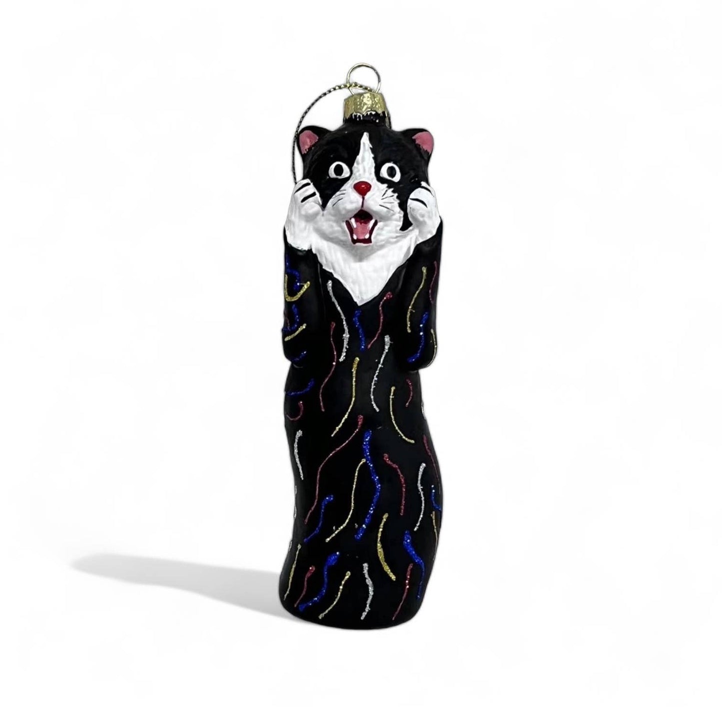 The Scream Cat Glass Ornament  