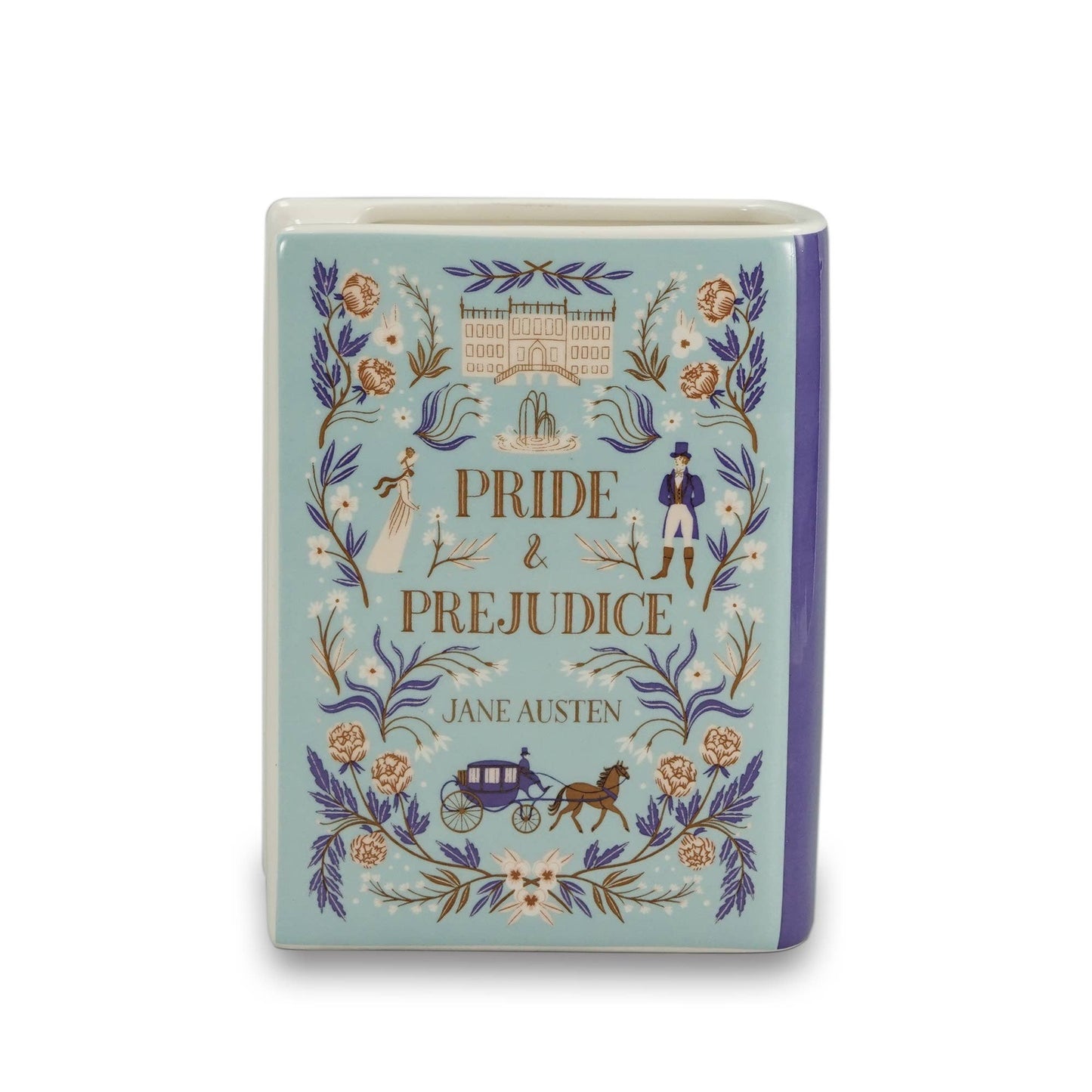 Jane Austen Pride and Prejudice Ceramic Book Shaped Vase