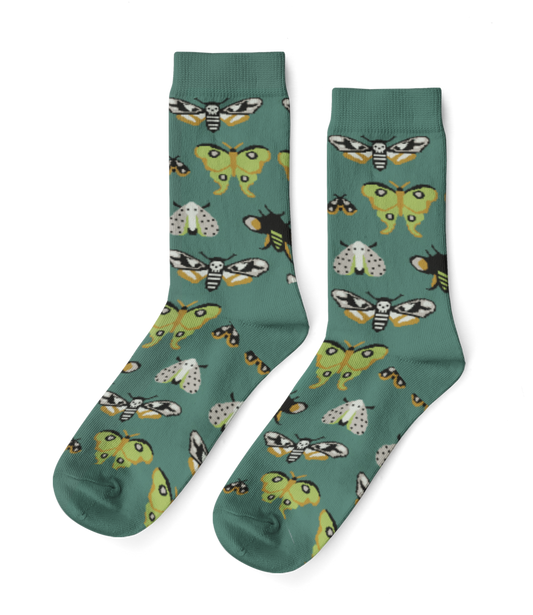 Moths Large Crew Socks