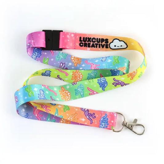 Rainbow Dino Lanyard