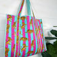 Reversible Handmade Block Printed Tiger Tote Bag