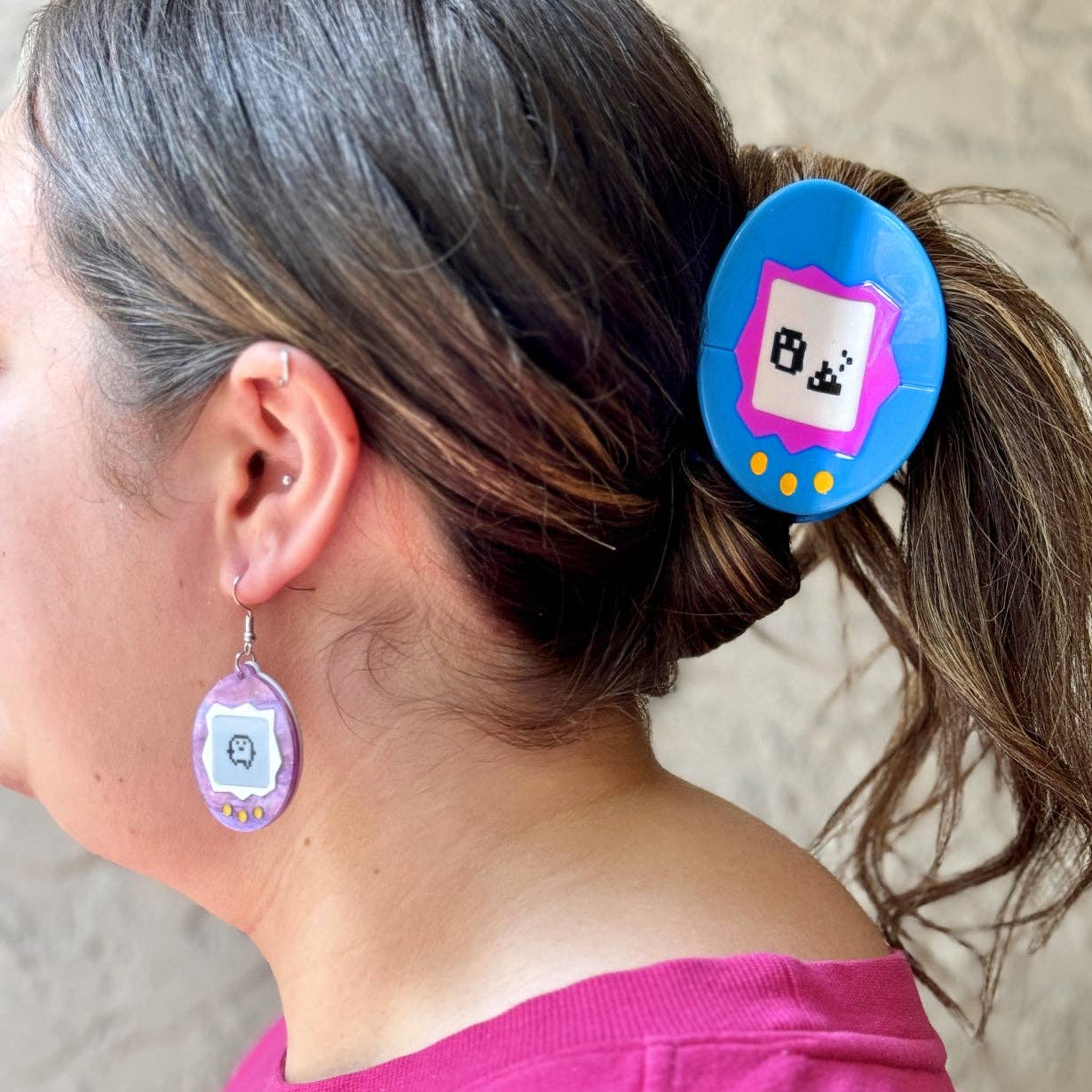 Tamagotchi Hair Claw Clip