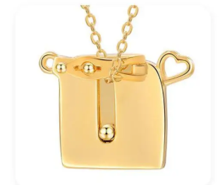 Polaroid Camera 14K Gold Steel Necklace