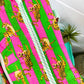 Pink & Green Handmade Quilted Tiger Print Duffle